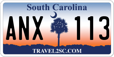 SC license plate ANX113