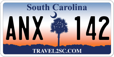 SC license plate ANX142