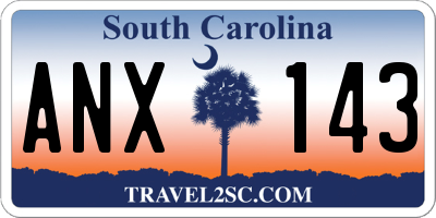 SC license plate ANX143