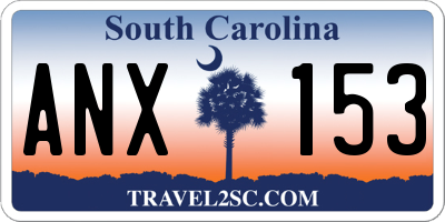 SC license plate ANX153