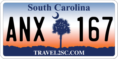 SC license plate ANX167