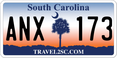 SC license plate ANX173