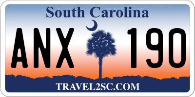 SC license plate ANX190