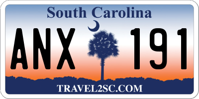 SC license plate ANX191