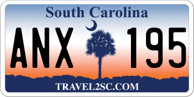 SC license plate ANX195