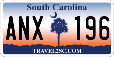 SC license plate ANX196
