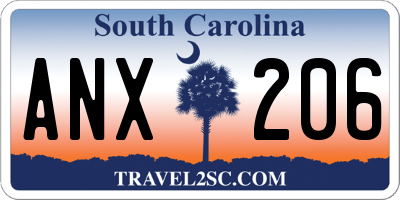 SC license plate ANX206