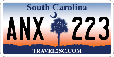 SC license plate ANX223
