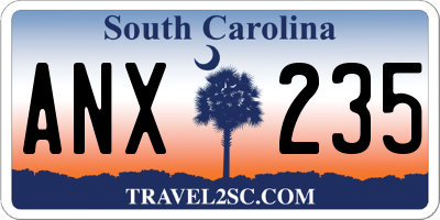 SC license plate ANX235
