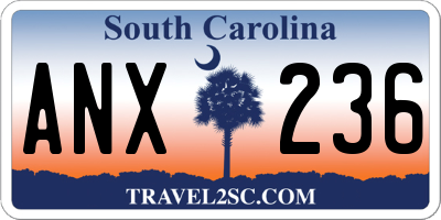 SC license plate ANX236