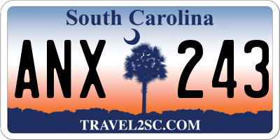 SC license plate ANX243