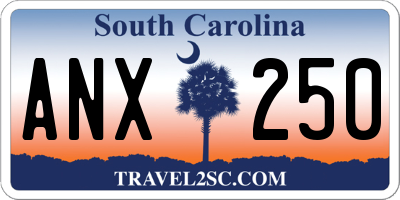 SC license plate ANX250