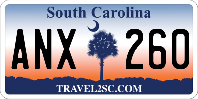 SC license plate ANX260