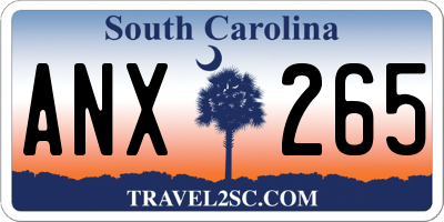 SC license plate ANX265