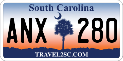 SC license plate ANX280