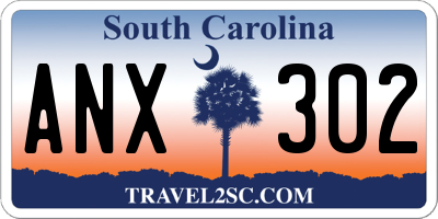 SC license plate ANX302