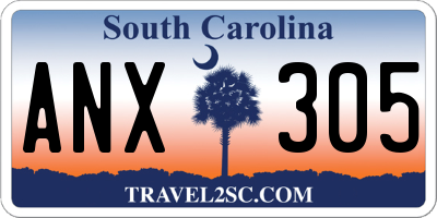 SC license plate ANX305
