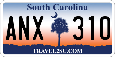 SC license plate ANX310