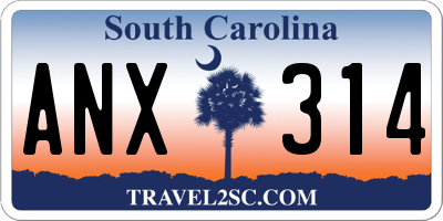 SC license plate ANX314