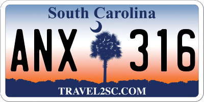 SC license plate ANX316