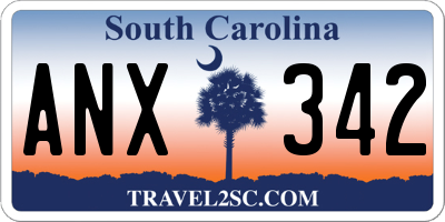 SC license plate ANX342