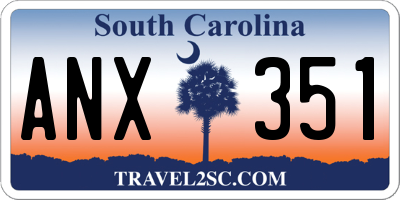 SC license plate ANX351