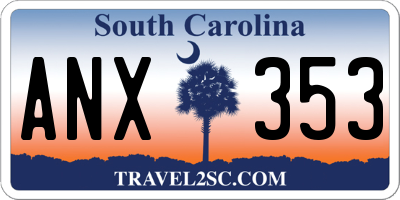 SC license plate ANX353