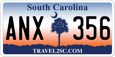 SC license plate ANX356
