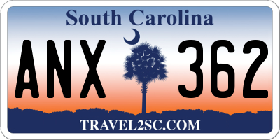 SC license plate ANX362