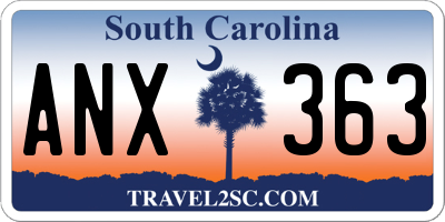 SC license plate ANX363