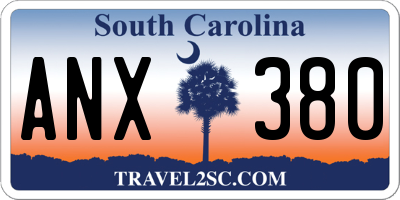 SC license plate ANX380