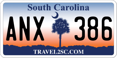 SC license plate ANX386
