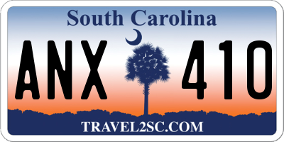 SC license plate ANX410