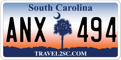 SC license plate ANX494