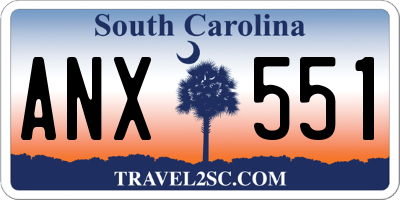 SC license plate ANX551