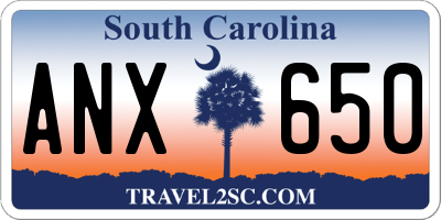 SC license plate ANX650