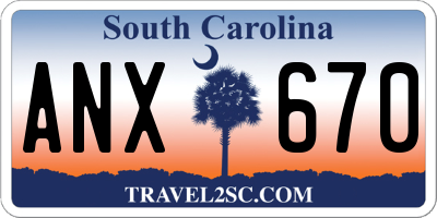 SC license plate ANX670