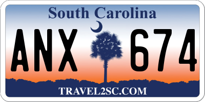 SC license plate ANX674