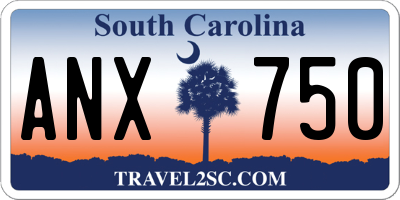 SC license plate ANX750
