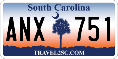 SC license plate ANX751