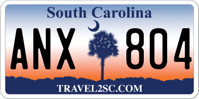 SC license plate ANX804