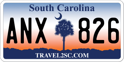 SC license plate ANX826