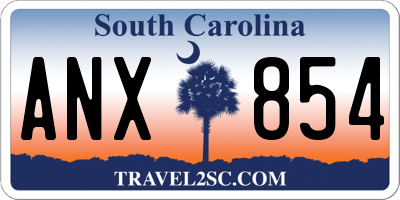 SC license plate ANX854