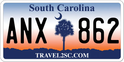 SC license plate ANX862