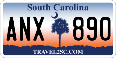 SC license plate ANX890