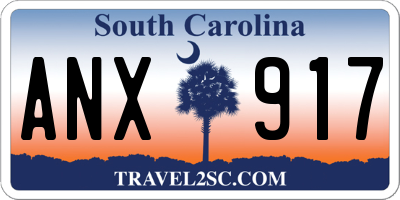 SC license plate ANX917