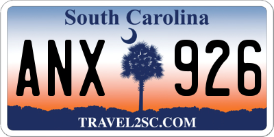SC license plate ANX926