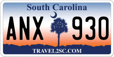 SC license plate ANX930