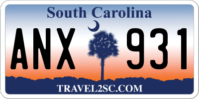 SC license plate ANX931