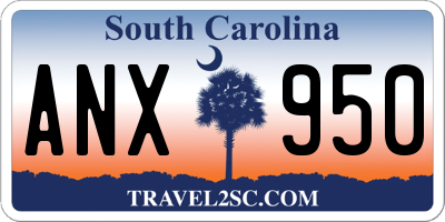 SC license plate ANX950